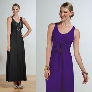 Miik 🇨🇦 Purple Camilla Drawstring Bamboo Tank Maxi‎ Dress Size Medium